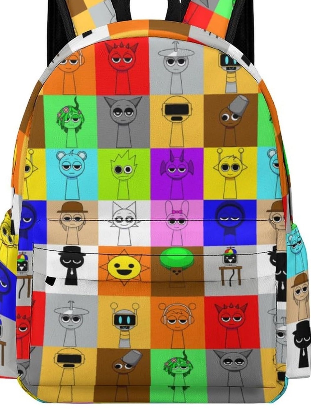 Kids Colorful Character Patchwork Backpack - Multicolor
